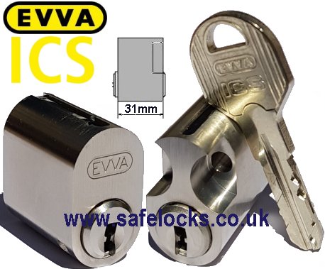 Evva ICS High Security Assa Scandinavian Oval Single Cylinder lock Internal and  external