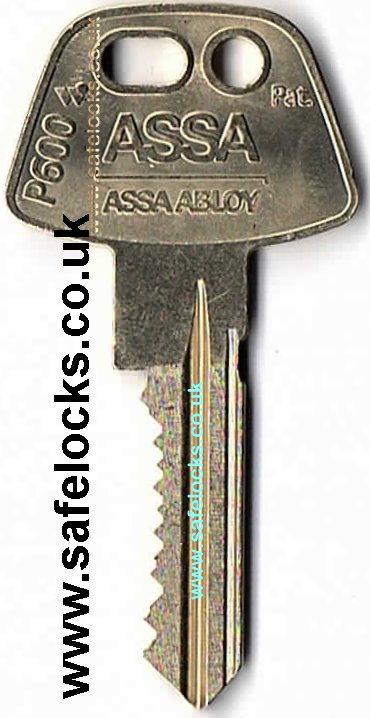 Assa P600 key cut to code 12 cuts