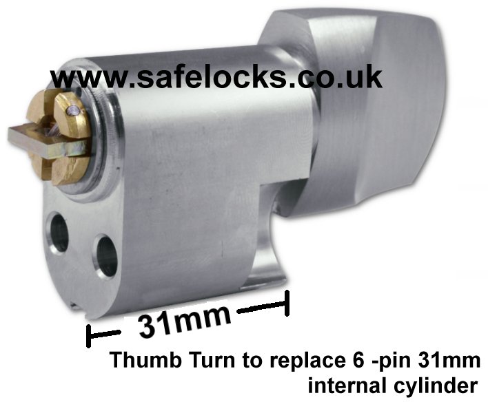 ASSA Thumb Turn Cylinder to convert 6 PIN 31mm key to turn cylinder lock