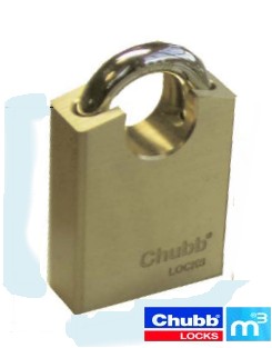 Chubb 1K58CS high security closed shackle brass padlock (Medeco M3 keyway)