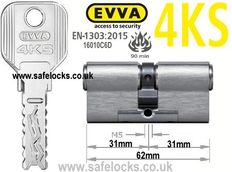 Evva 4KS 31/31 BS-EN1303 2015 Euro cylinder lock