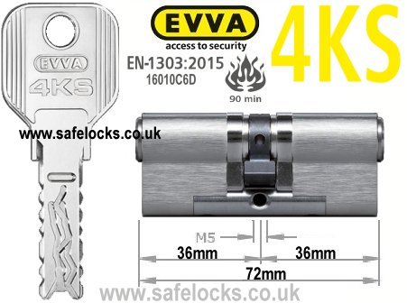 Evva 4KS 36/36 BS-EN1303 2015 Euro cylinder lock