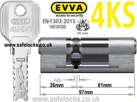 Evva 4KS 36/61 BS-EN1303 2015 Euro cylinder lock