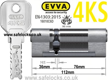 Evva 4KS 36/76 BS-EN1303 2015 Euro cylinder lock