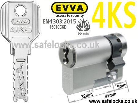 Evva 4KS 41mm Half Euro cylinder HZ32 BS-EN1303 2015