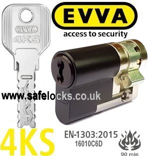 Evva 4KS Black Half Euro Cylinders Highest Security BS-EN1303-2015