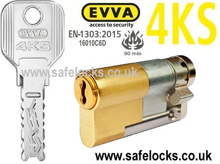 Evva 4KS 56mm Polished Brass Half Euro cylinder HZ47 BS-EN1303 2015
