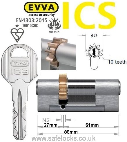 Evva ICS 27/61 10 tooth cog wheel Euro cylinder lock