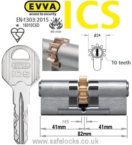 Evva ICS 41/41 10 tooth cog wheel Euro cylinder lock