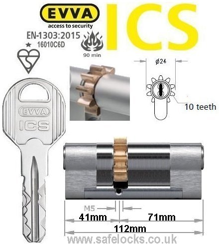 Evva ICS 41/71 10 tooth cog wheel Euro cylinder lock