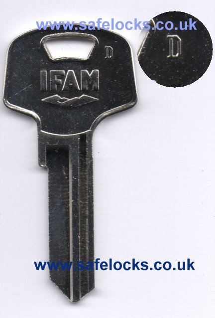 Ifam Genuine Key D Series Armoured Anvil padlock key cut to code