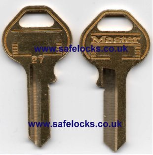 Master Lock 27 key Padlock cylinder key cut to code