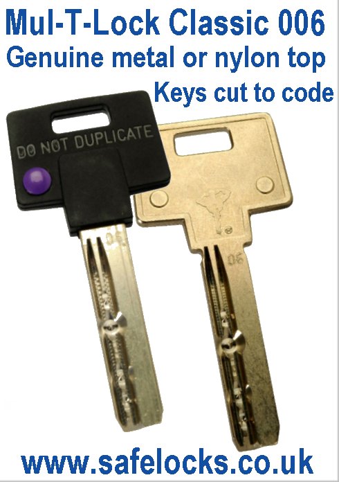 Mul-T-Lock Genuine Classic 006 Metal or Nylon top key cut to code