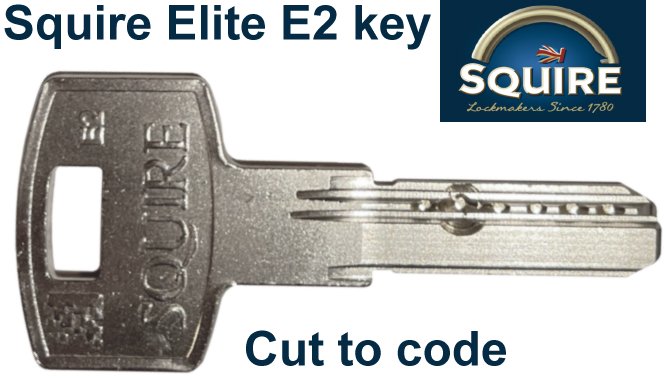 Squire Stronghold Elite E1 E2  CYKey-E1-CK Key cut to code 