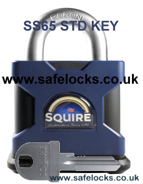 Squire SS65 OS, CEN 5 open shackle security padlock standard key SS65OS
