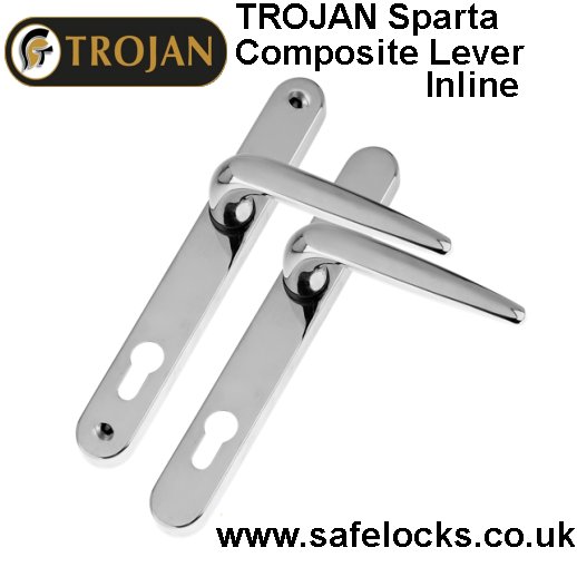 TROJAN Sparta Chrome Composite Lever Inline Handle Set 0750-2004-CH