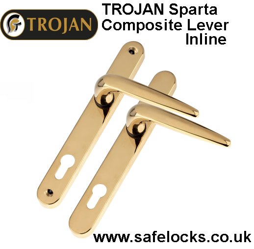 TROJAN Sparta Gold Composite Lever Inline Handle Set 0750-2004-GO