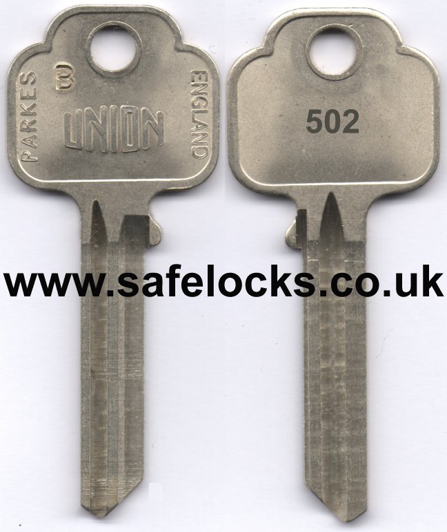 Union Parkes 502 section cylinder keys cut to code KB502 genuine key cutting