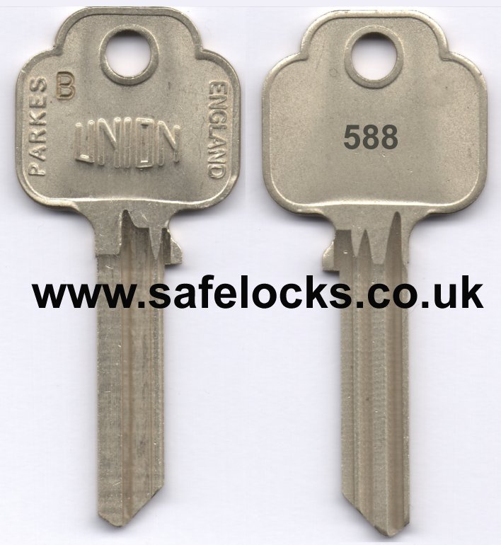 Union Parkes 588 section cylinder keys cut to code KB588 genuine key cutting 