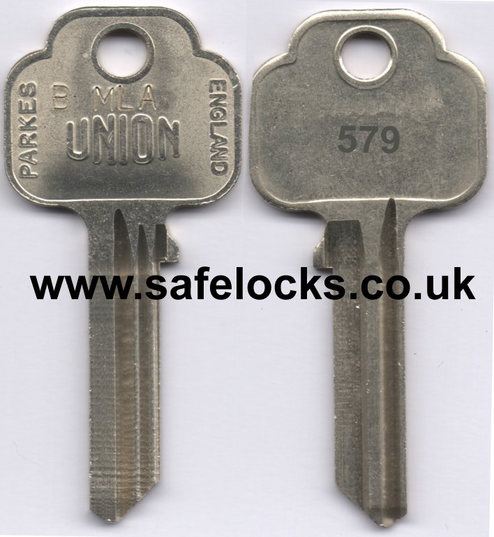 Union Parkes 579 section cylinder keys cut to code KB579 genuine key cutting 