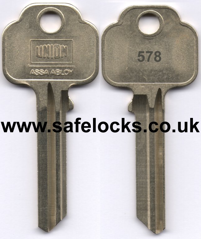 Union Parkes 578 section cylinder keys cut to code KB578 genuine key cutting