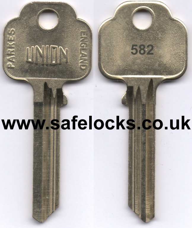 Union Parkes 582 section cylinder keys cut to code KB582 genuine key cutting