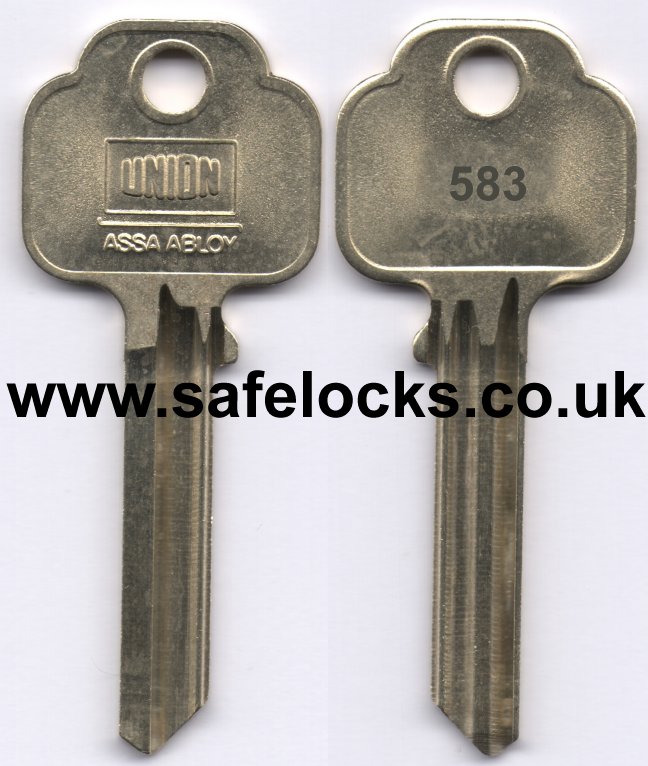 Union Parkes 583 section cylinder keys cut to code KB583 genuine key cutting