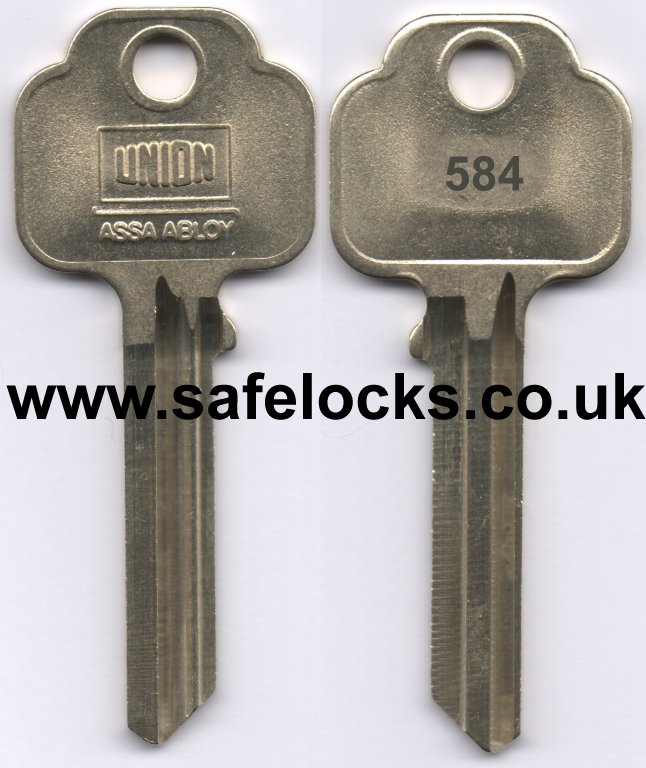 Union Parkes 584 section cylinder keys cut to code KB584 genuine key cutting