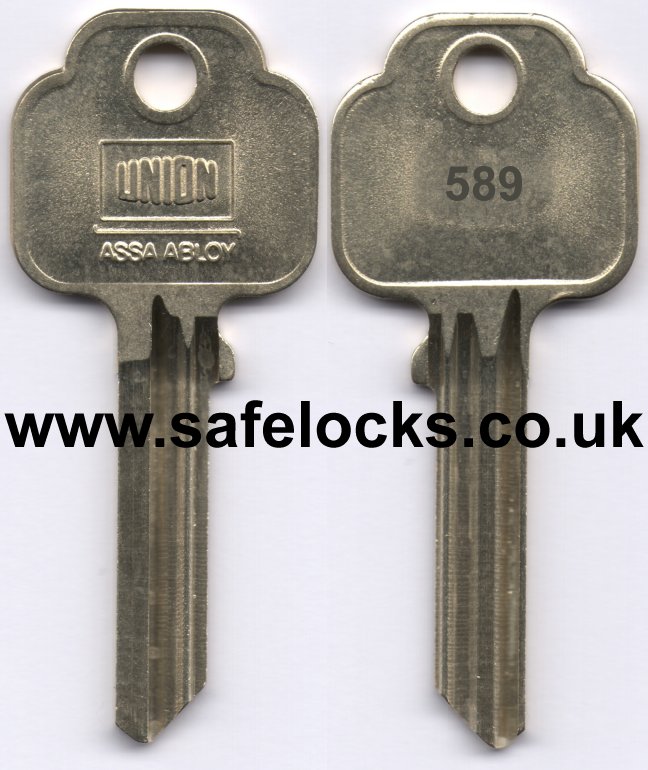 Union Parkes 589 section cylinder keys cut to code KB589 genuine key cutting 