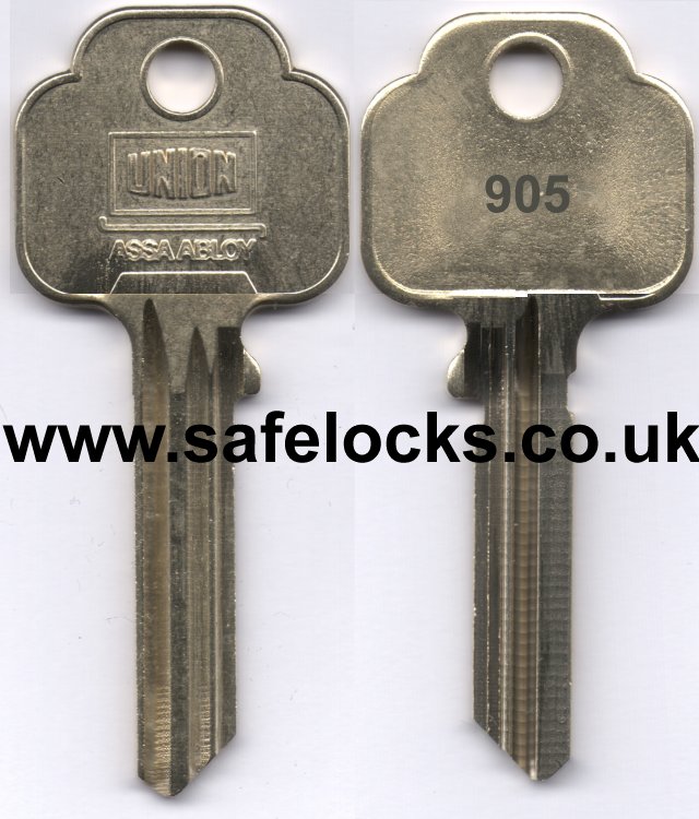 Union Parkes 905 section cylinder keys cut to code KB905 genuine key cutting 