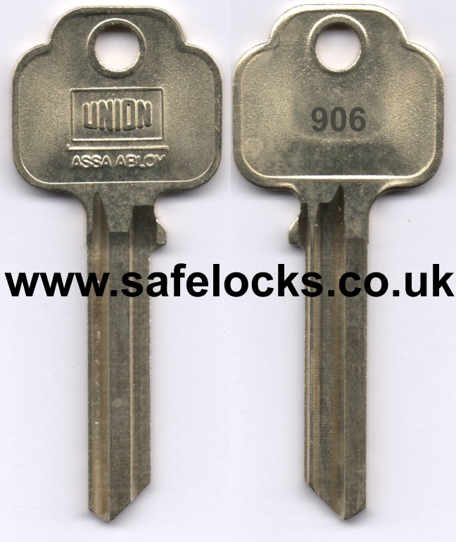 Union Parkes 906 section cylinder keys cut to code KB906 genuine key cutting 
