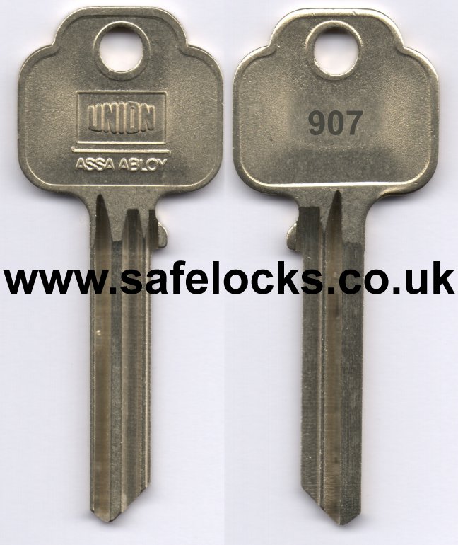 Union Parkes 907 section cylinder keys cut to code KB907 genuine key cutting 