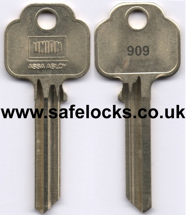 Union Parkes 909 section cylinder keys cut to code KB909 genuine key cutting 