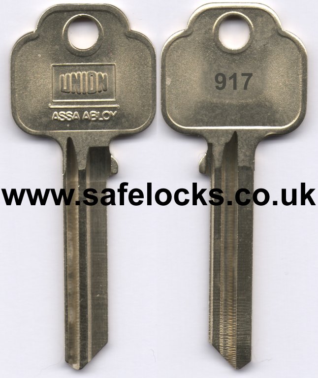 Union Parkes 917 section cylinder keys cut to code KB917 genuine key cutting 