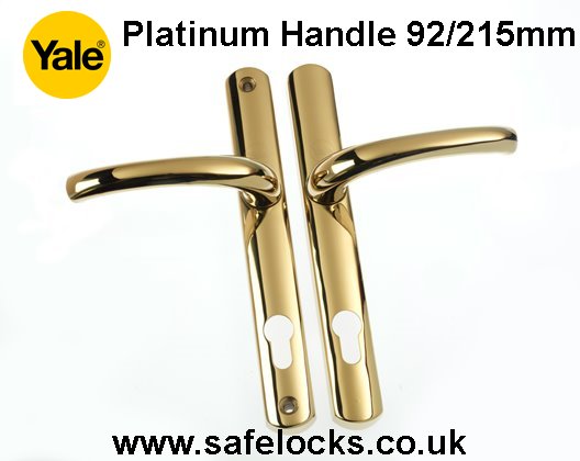 Yale Platinum Handle Polished Gold  UPVC Composite or Timber doors Y2G-SSLL-PG 